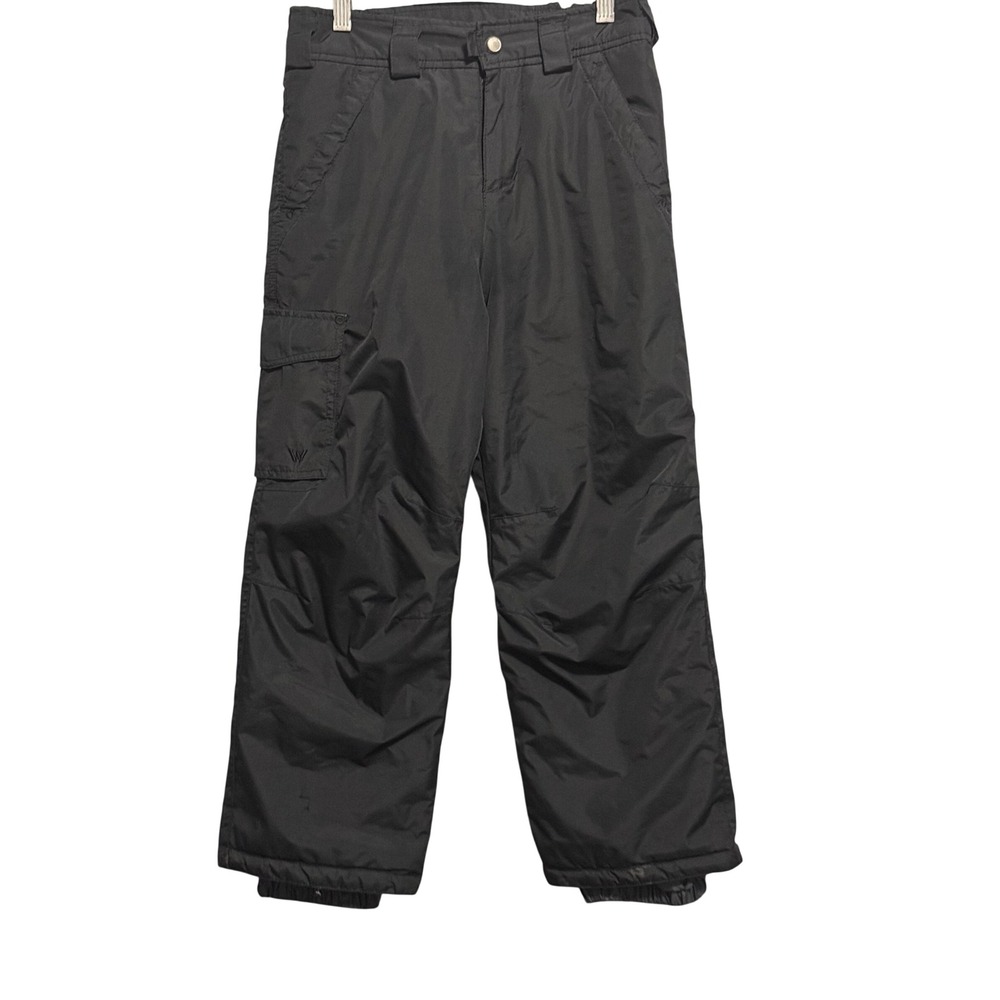 White Sierra Boys Black Insulated Snow Pants Cargo Ski Snowboard Size S Small